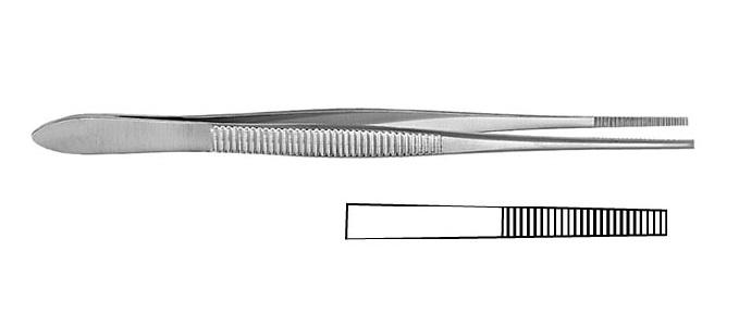 STILLE Пінцет анатомічний; прямий; із зубчиками; 15,0см; ширина бранш 2,7+/-0,2. Tontarra Medizintechnik GmbH